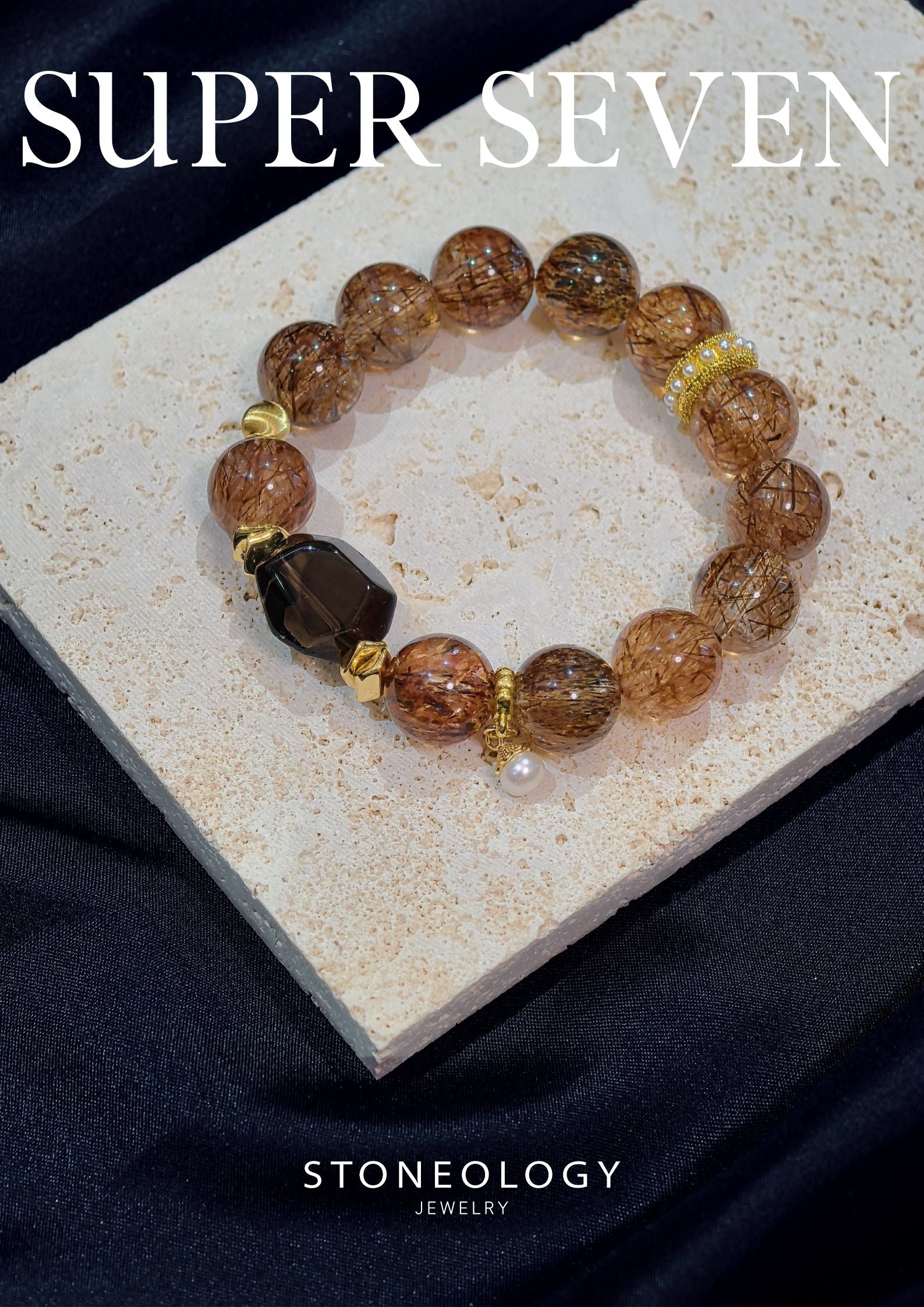 Limited Edition - Black Gold Super Seven Crystal Bracelet