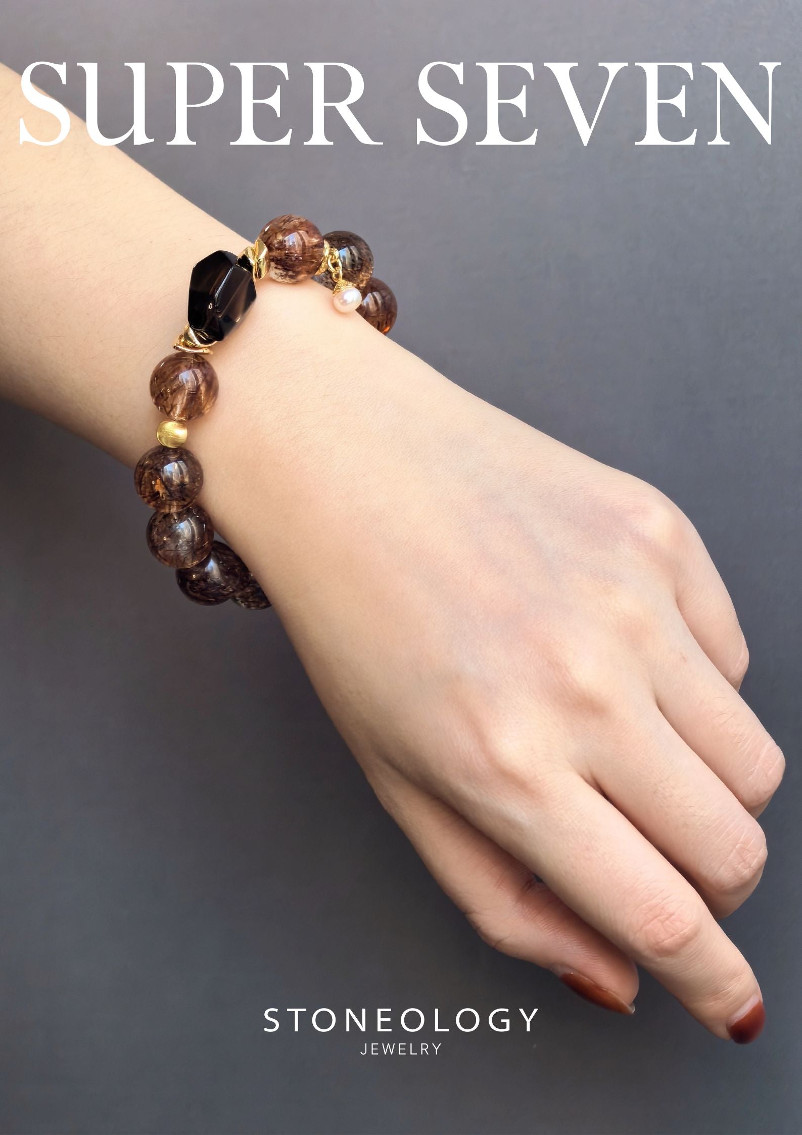 Limited Edition - Black Gold Super Seven Crystal Bracelet