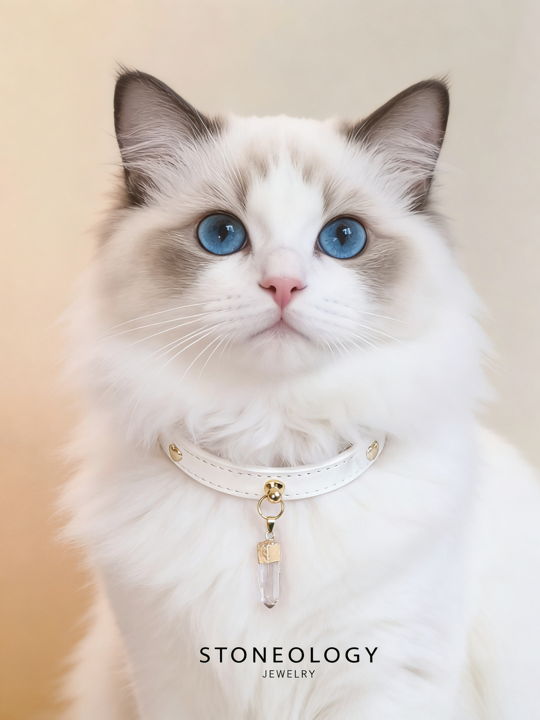 Crystal Pet Collar - Clear Quartz