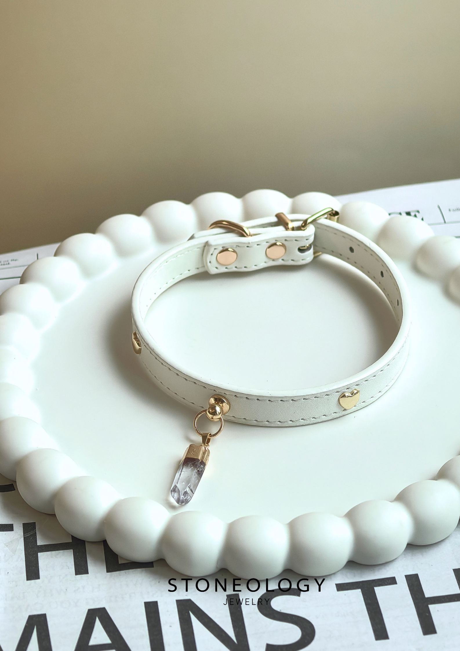 Crystal Pet Collar - Clear Quartz