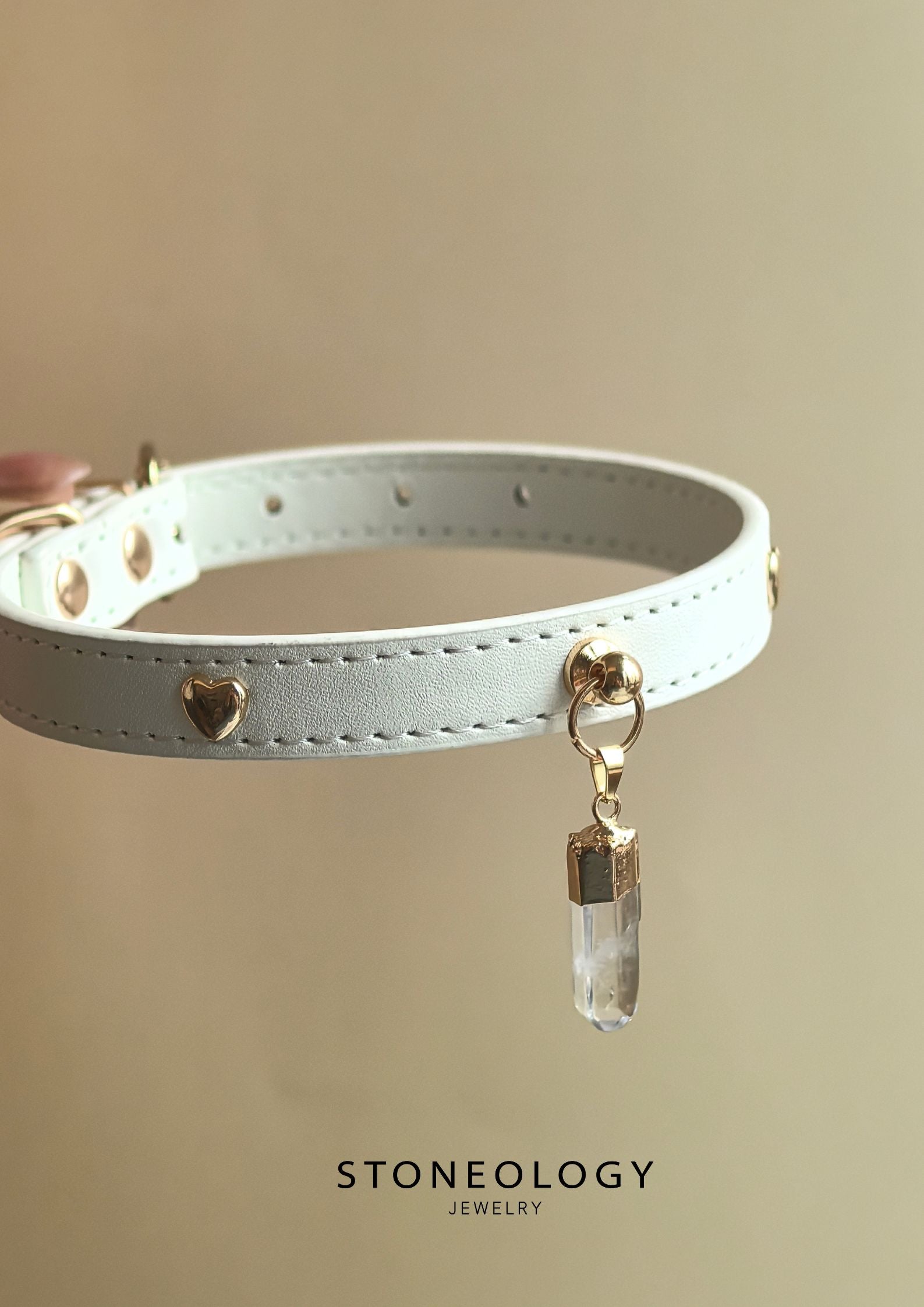 Crystal Pet Collar - Clear Quartz
